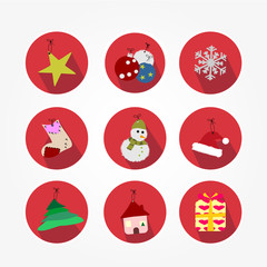 Christmas icons set with objects typical of the party - colored