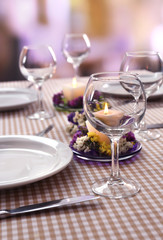 Restaurant table setting