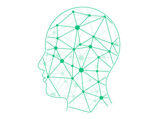 Fototapeta na wymiar Polygonal network head presentation vector