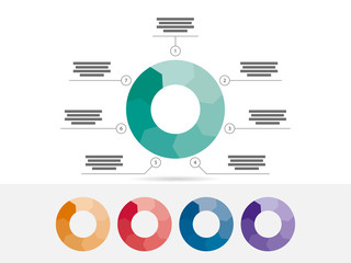 Seven sided presentation infographic diagram chart vector