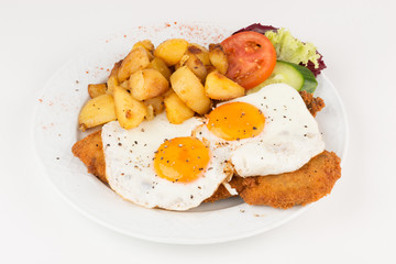 Schweinekotelett paniert mit Eiern