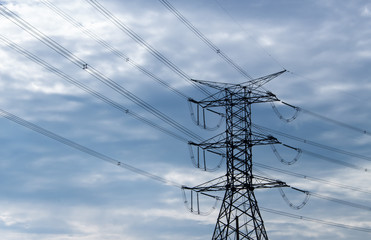 High voltage cable installation on Steel Tower