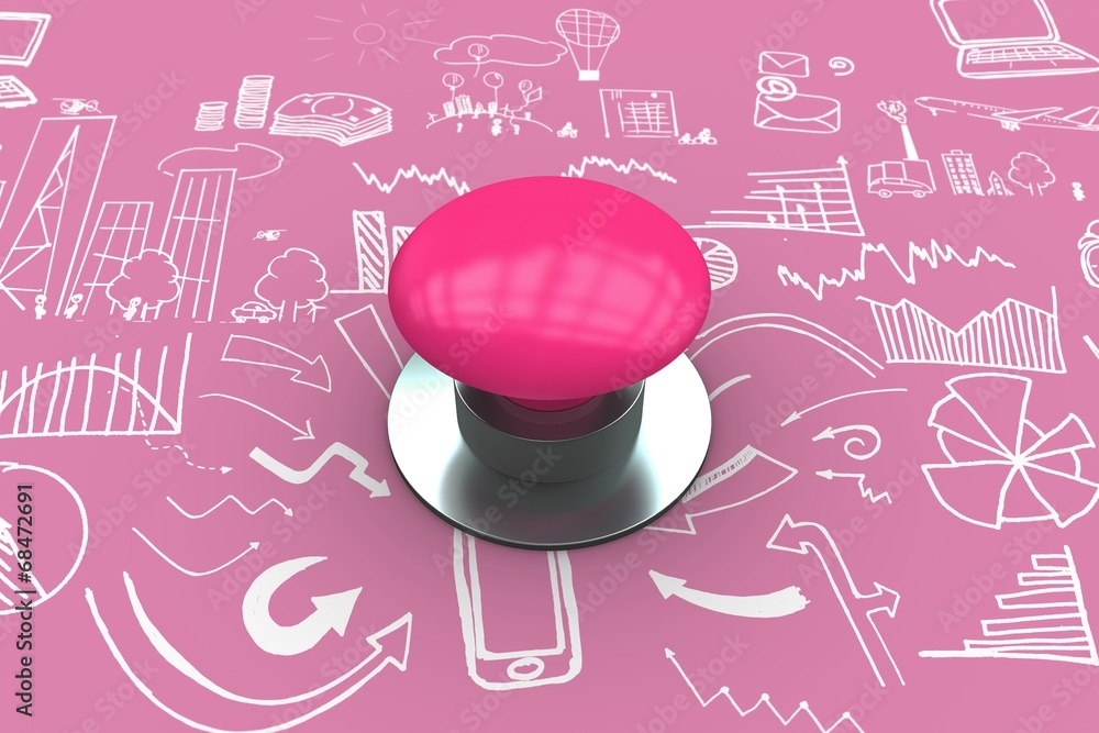 Poster Composite image of pink push button
