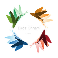 Origami Birds Flying Logo © Caquet