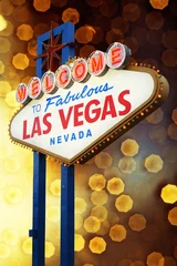 Foto op Aluminium Welkom bij het Las Vegas-bord © somchaij