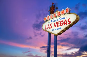 Gordijnen Welkom bij Las Vegas Sign © somchaij