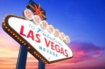 Deurstickers Welkom bij het Las Vegas-bord © somchaij