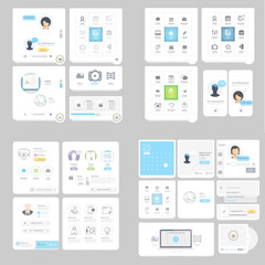 Collection:Set of web menu navigation elements with icons