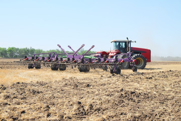 tractor with a plow