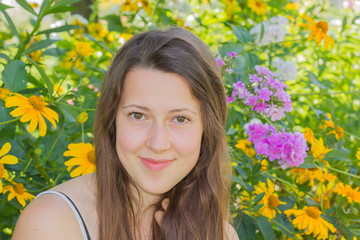Frau Blumenhintergrund