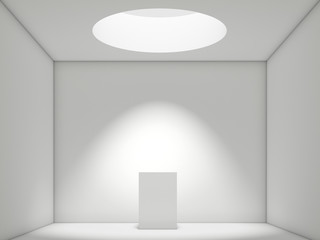 Abstract white Interior with pedestal