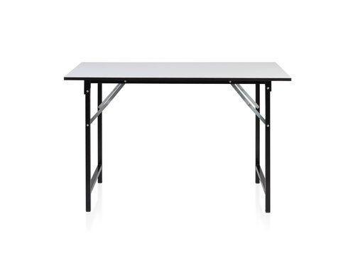 Steel table with white top