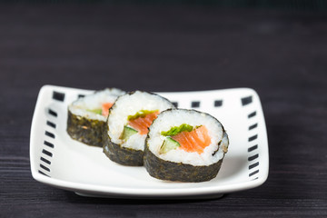 Close up of sushi, Japanese seafood