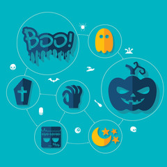 Halloween flat infographic