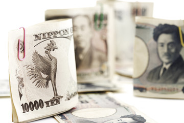Japanische Devisen, tausend und zehntausend Yens