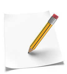 leeres weisses Blatt mit Bleistift