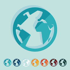 Flat design: globe