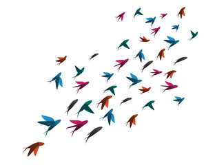 Origami swallow flying vector