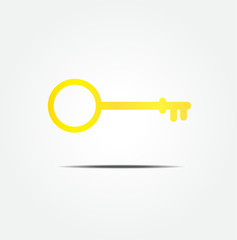 golden key symbol icon vector