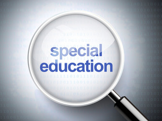 magnifying glass with words special education