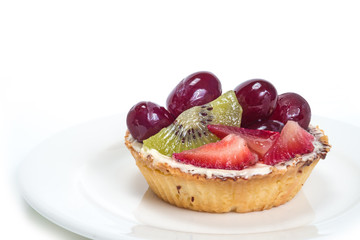 Fruit Tart In White Background