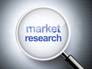 magnifying glass with words market research