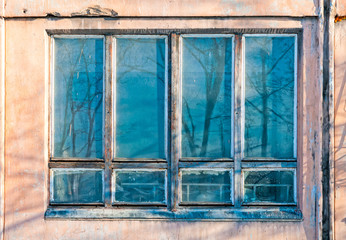 Obraz na płótnie Canvas Window of a traditional appartment of a Soviet building, in Kiev, Ukraine