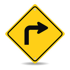 Turn right traffic sign
