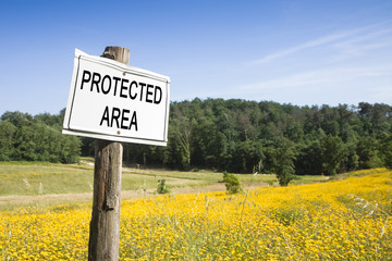 Protected Area - Sign indicating in the countryside