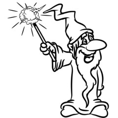 zauberer Zauberstab lustig