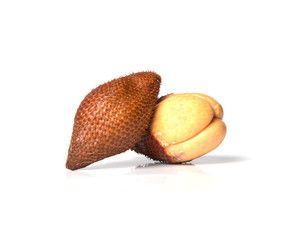 Salacca or zalacca tropical fruit on white background