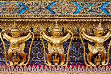 Golden garuda statue at Wat Phra Kaew, Bangkok, Thailand