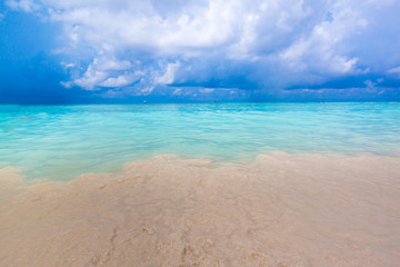 Beach of tropical crystal clear sea, White sand beach, Tachai is