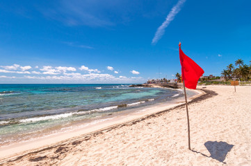 tropical sea and beach in Isla Mujeres, Mexico