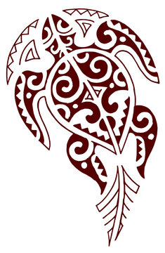 tartaruga maori tribale rosso