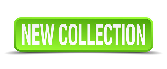 new collection green 3d realistic square isolated button
