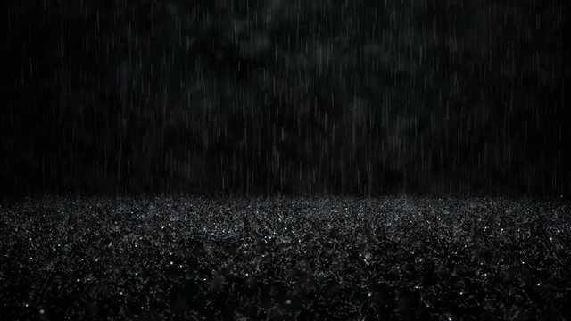 Rain on black background