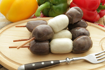 brochettes de boudins
