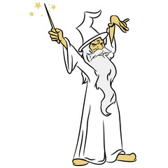 zauberer Zauberstab grimmig