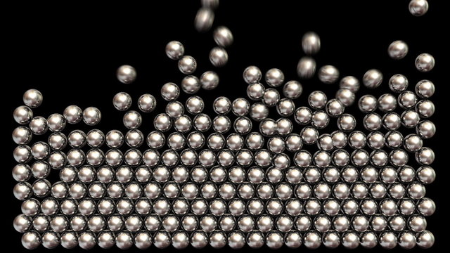 Frame fills with steel balls.
