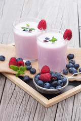 Milkshake with fresh berries