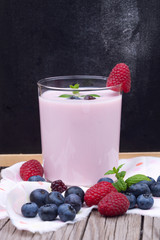 Milkshake with fresh berries