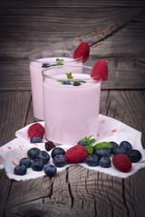 Milkshake with fresh berries
