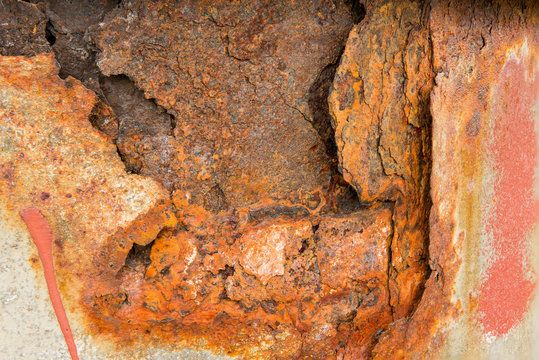 Textured rusty metal weathered and worn abstract background