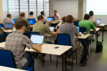 Obraz na płótnie Canvas lecture in a computer class