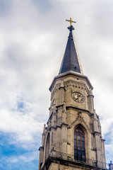 Fototapeta na wymiar Tower of St. Michael's Church Tower, Cluj Napoca, Romania
