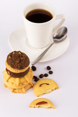 Hot drink coffee and cookies