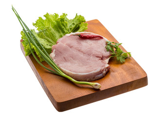Raw pork steak