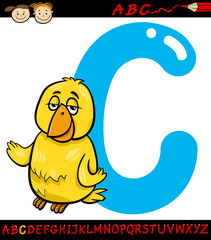 letter c for canary cartoon illustration
