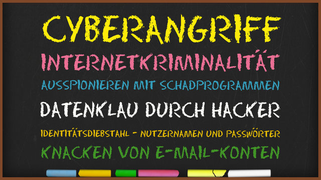 Kreidetafel Cyberangriff - 16 zu 9 - g929